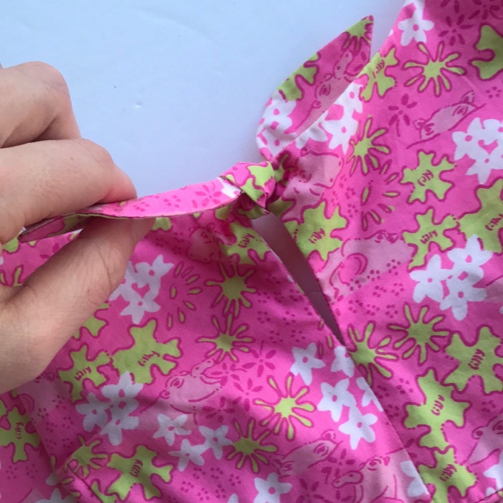 Rare Vintage Lilly Pulitzer Dress White Label Sundress 10 Shift Slip Barbie Pink - Picture 9 of 15